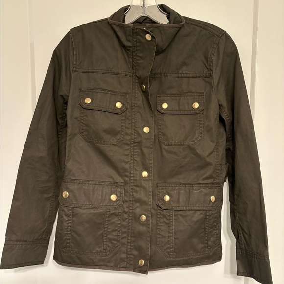 J. Crew Downtown Field Jacket Mossy Brown Olive Size Small Petite - Picture 16 of 17